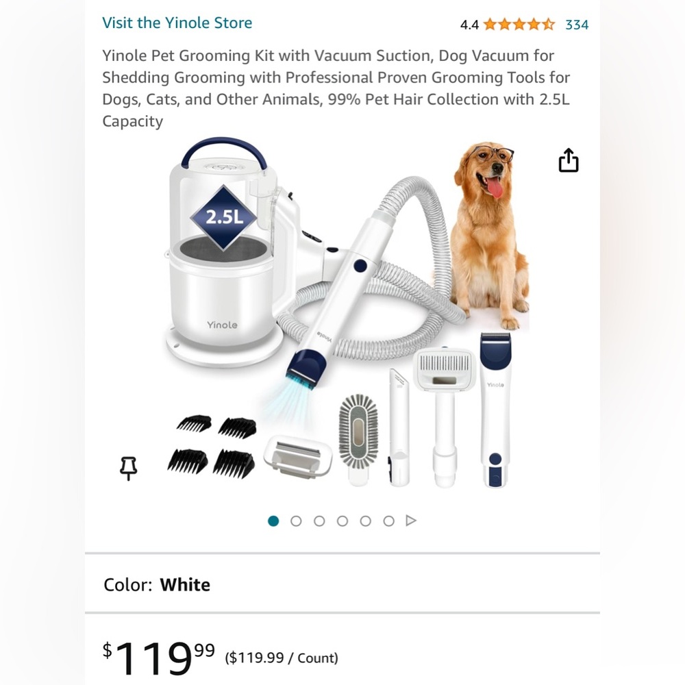 Complete dog grooming kit -used one time. My dog’s poodle hair is too thick.